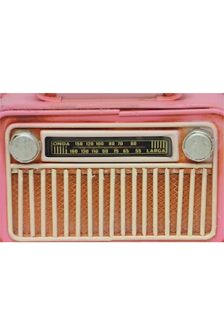 Dekoratif Metal Radyo C1322 Pembe Renk 1 Ad