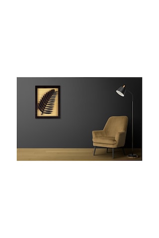 Kk Swords Yaprak Ahşap Tablo Çift Renk Çift Kat 45x35
