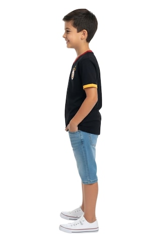 Galatasaray Lisanslı 5 Yıldızlı Siyah Basic Çocuk T-shirt Siyah.