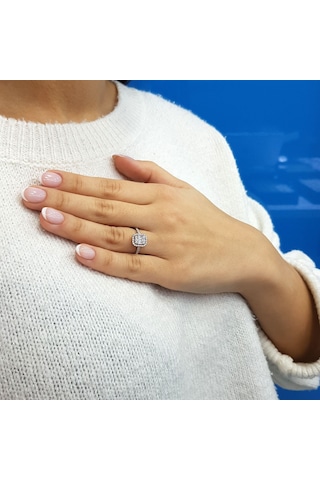Lova 0,42 Karat Baget Ve Dört Köşe Pırlanta Yüzük - 1010348
