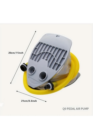 Honeybeeshop Q274.32 Cm Yüksek Basınçlı 7l 9l Ayak Pompası Şişme Tekneler İçin 3.6 Psı Dayanıklı Pvc Gri