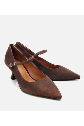 Hotiç Kadın Süet Deri Kahverengi Mary Jane Stiletto 01ayh304130a480 Kahverengi