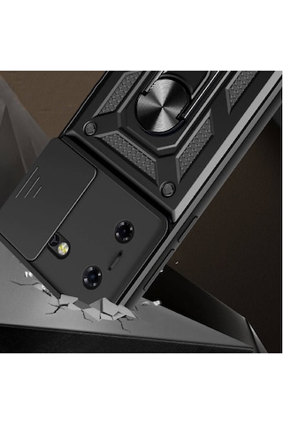 Tecno Pova 5 Kılıf Manyetik Standlı Kamera Korumalı Yüzüklü Zırh Tank Kılıf Koruyucu Kapak