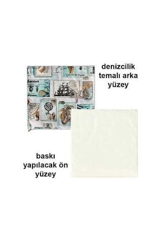 Sublimasyon Deniz Yıldızı Figürlü Yastık Beyaz