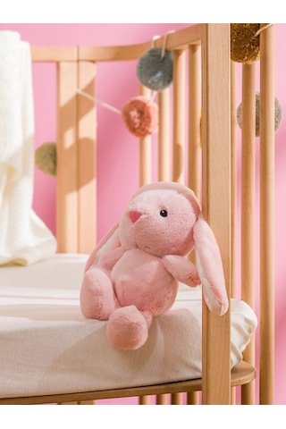 Pembe Tavşan Figürlü Pelüş Bebek Kırlent 23 Cm