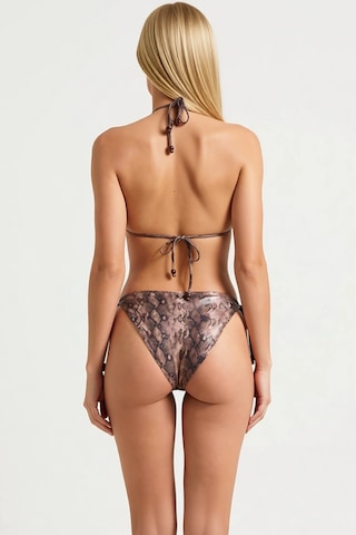 Benerly Kadın Bikini Takımı Yılan Desenli Üçgen Üst Kapsız Süper Yüksek B Çok Renkli