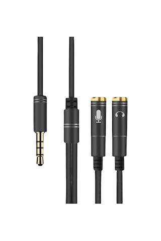Büro Ev Ofis Ses Müzik Sistemi İçin 35mm 2d 1e Kulaklık Mikrofon Ayırıcı Çoklayıcı Aux Kablo