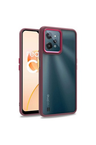 Zore Realme C31 Kılıf Msra Flora Kapak - Kırmızı Kırmızı