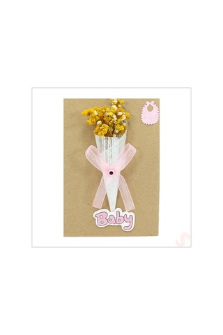 Bebek Buketi, 15 x 10 CM Kartlıklı Magnet - Pembe 20 Adet