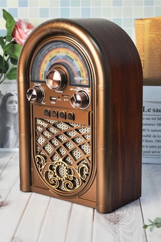Raiseng R-1950btl Ahşap Görünümlü Retro Radyo - Nostaljik Tasarım Bluetooth Hoparlör