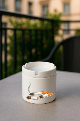 Porselen Baskılı Küllük - Duman