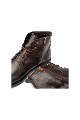 Rico Hakiki Deri Bağcıklı Kauçuk Taban Erkek Bot, Bağcıklı Bot