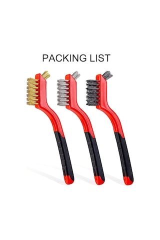 Aubyhe 3lü Temizlik Fırçası Seti: Pas Kaldırıcı, Nikel/çelik Bakır Telli, Delikli Abs Saplı Ev Araçları Temizleyici 7 İnç