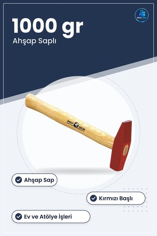 Çekiç 1000 Gr Ahşap Saplı Manuel El Aleti Hırdavat Tamir Ev Atöly