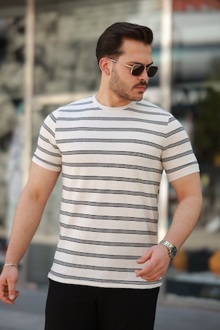 Efnaz Style Erkek Çizgili Kısa Kollu T-shirt P Siyah - Beyaz /p