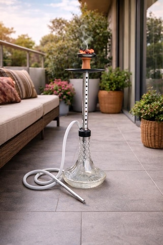 Lüks Cam Nargile 64 Cm Büyük Boy Kristal Şişe Modern Tasarım Nargile Seti