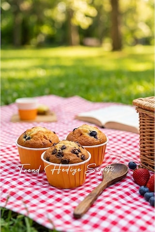 Trend Hediye Sepeti 50'li Turuncu Muffin Kek Kalıbı , Kek Kapsülü Cupcake Kalıbı , Airfryer Uyumlu