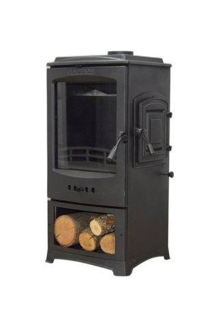 Lodi Style Tek Camlı Odun Hazneli Füme Döküm Soba