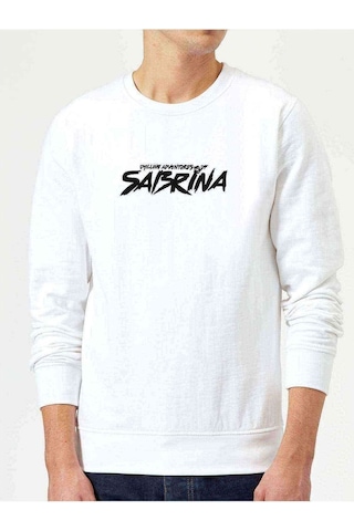 Chilling Adventures Of Sabrina Yazi Baskılı Beyaz Erkek Sweat