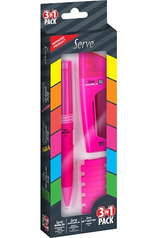 Serve Bold Double Steps 3lü Set Pembe N11.1064