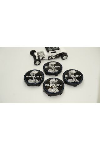Ford Mustang Shelby Kobra Logo Jant Göbeği Kapak Seti 60mm