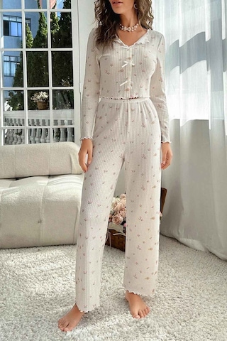 Merry See Özel Örme Kumaş Baskılı Uzun Kollu Pijama Takımı 001