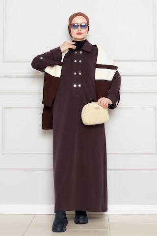 Cırt Cırtlı Oysho Elbise-kahverengi-4483 Kahverengi