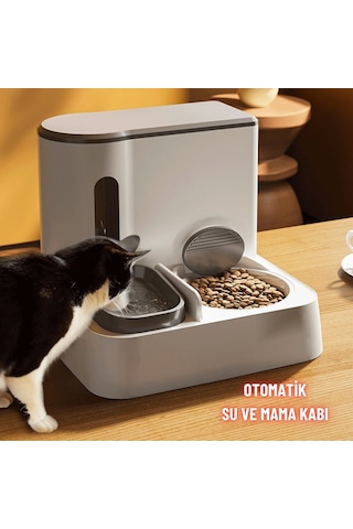 Kedi Köpek Mama Ve Su Kabı Paslanmaz Çelik Kase Otomatik Su Denge Akıcı Mama Besleme Kolay Temizlik