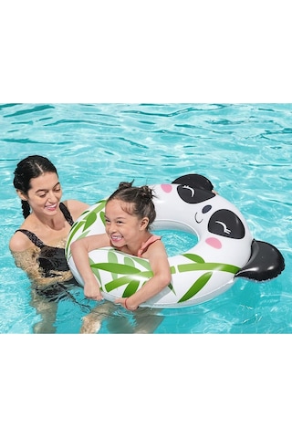 Panda Figürlü Çocuk Deniz Havuz Yüzme Simidi - 80 Cm - 3 - 6 Yaş Arası 36351 Çok Renkli
