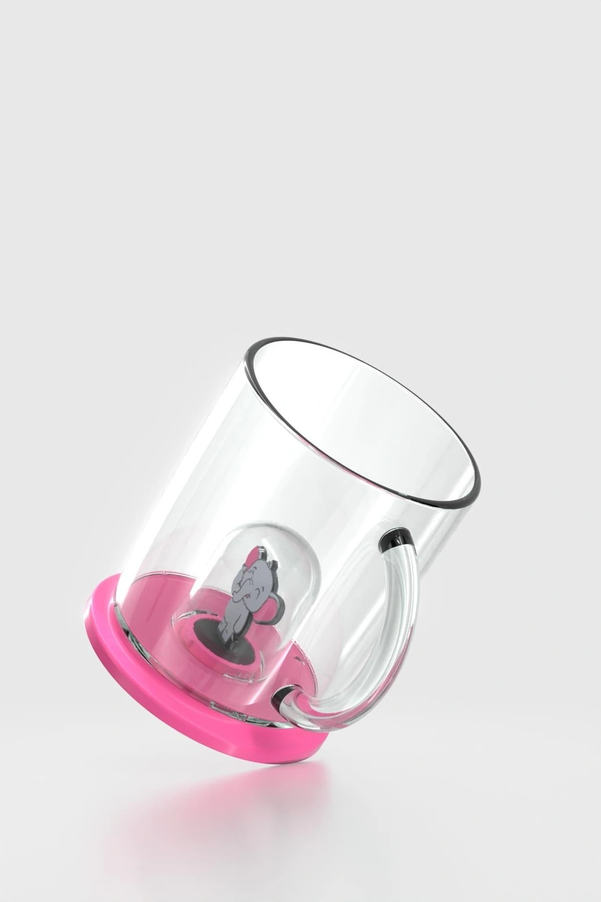 Renga Joy Fil Figürlü 250 Ml Kulplu Tritan Bardak 222053 Pembe Pembe
