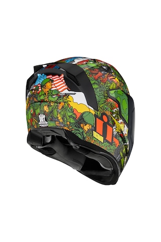 Icon Airflite Gp23 Kapalı Motosiklet Kaskı Siyah Yeşil Turuncu