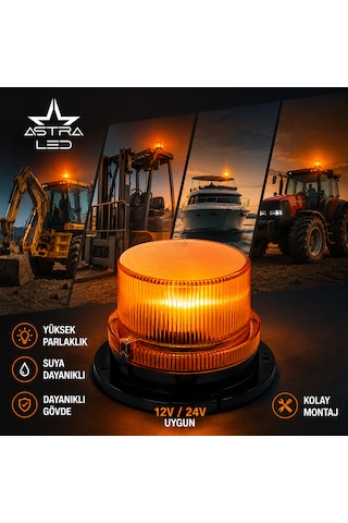 Astra Led 3 Lü Set 120 Cm Bar Led - Kristal Yıldız Lamba- Döner Tepe Lamba 12v 24v Profesyonel Led İkaz Lambası