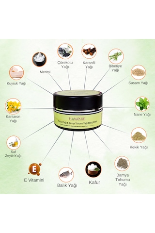 Hanzade Bitkisel Kuyruk Yağlı & Bamya Tohumu Yağlı Masaj Kremi 3 x 100 ML