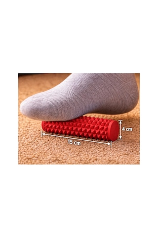 Alvera Dikenli Masaj Silindiri 15 X 4 Cm Ayak Ve Kas Masaj Rulosu - Kırmızı