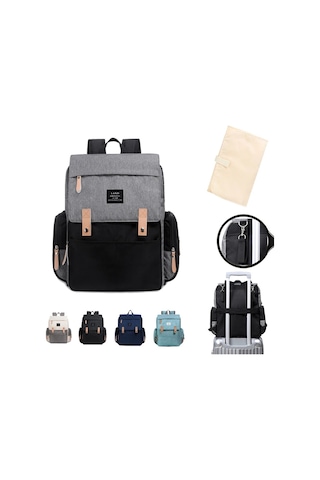 Jialan Anne Bebek Bezi Çantaları Landuo Anne Büyük Kapasiteli Siyah - Gri