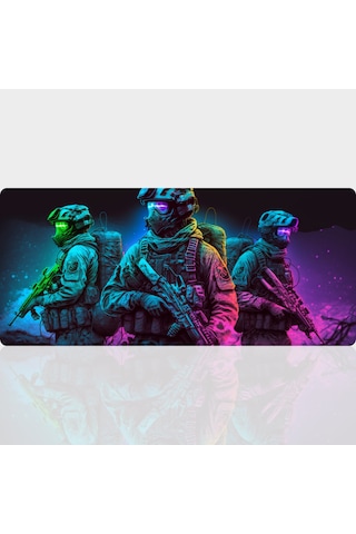 90x40 Cm Desenli Oyuncu Gaming Mouse Pad Kaymaz Kauçuk Taban Fare Altlığı Xxl Neonstrike Serisi 01