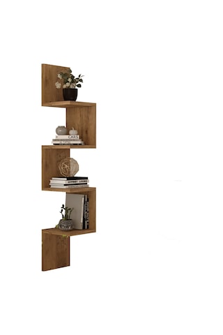 Yurudesign Shelf R9 Köşe Duvar Rafı Modern Kitaplık Atlantik Çam