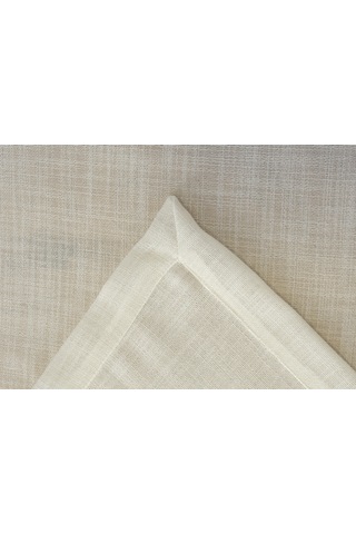 Doğal Keten Görünümlü Köşe Kıvırma Masa Örtüsü Krem Renk-2465 - Krem