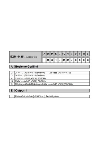 Emko Ezm-7735.50001/0000/0000 ,72x72mm 220vac Zaman Röle