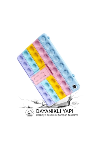 Samsung Galaxy Tab A9 8.7 2023 Sm-x110 Uyumlu Popit Standlı Çocuk Kılıfı Askılı Pop It Push Kılıf