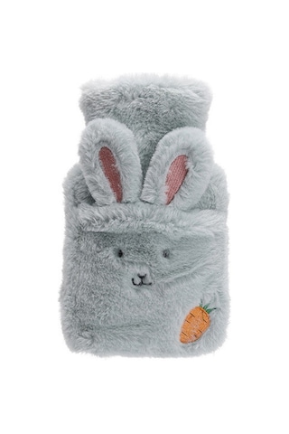 Peluş Sıcak Su Torbası Karikatür Tavşan Yıkama Sıcak Su Şişesi Yeşil