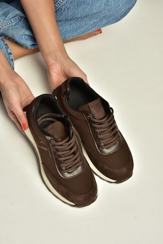 Fox Shoes Z973541804 Kahverengi Kumaş Kadın Spor Ayakkabı Sneakers