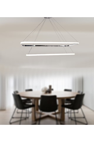 Tt400-2 Kr Tt Aydınlatma Dikdörtgen Gün Işığı 2 Li Krom Led Krom