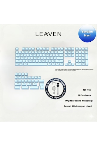 Mekanik Klavye Keycap -136 Tuşlu Kristal Yarı Saydam Mavi Tuş Takımı