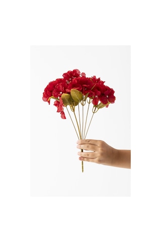Yapay Ortanca Çiçeği 35 Cm 7 Dal Kırmızı