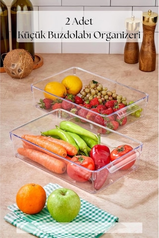 2 Li Buzdolabı Organizeri & Buzdolabı Düzenleyici 3 Lt Çok Renkli
