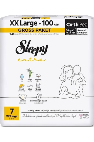 Sleepy Extra Günlük Aktivite Gross Paket Bebek Bezi 7 Numara Xxlarge 100 Adet