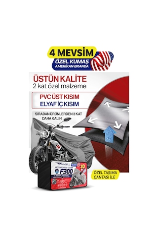 Rks M502n Amerikan Fitilli Motosiklet Brandası Çadır Örtü - Miflonlu