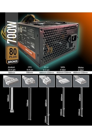Sprange PS700-80P 700 W 80+ Bronze Power Supply Güç Kaynağı