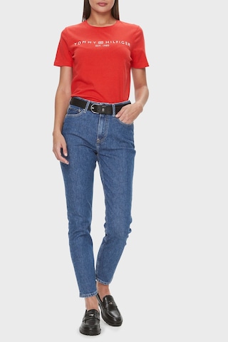 Tommy Hilfiger Bayan T Shirt Ww0ww40276 Sne Kırmızı Kirmizi